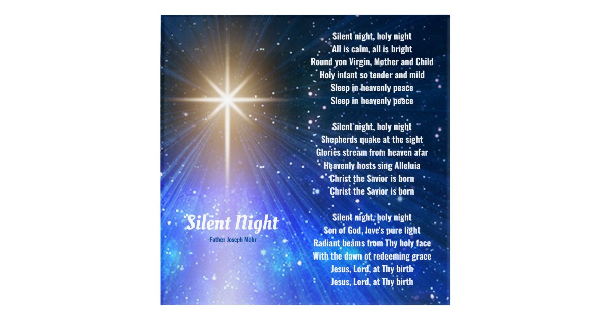 Silent Night Christmas Lyrics Acrylic Print | Zazzle