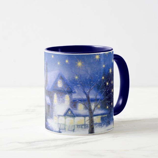 Silent Night. Christmas Painting Gift Mug (Front Right)