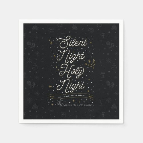 Silent Night Christmas Party Paper Napkins