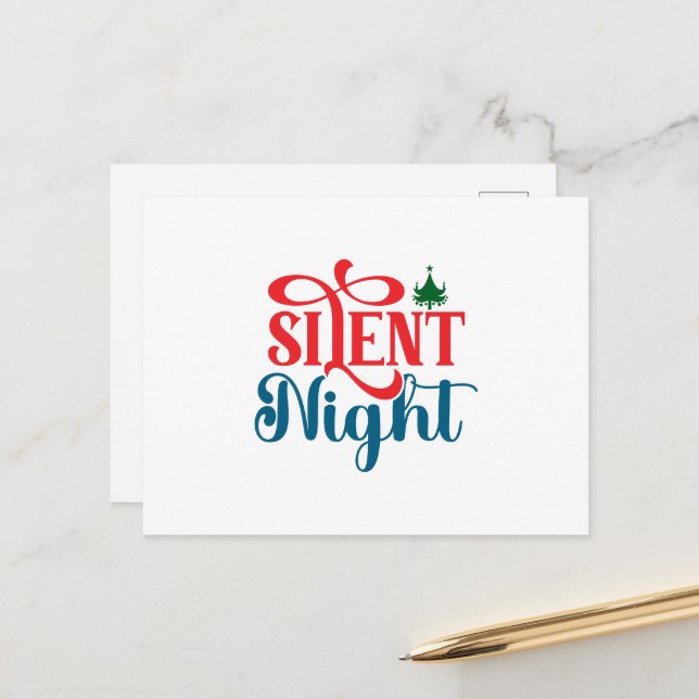 Silent Night Christmas Postcard (Front/Back In Situ)