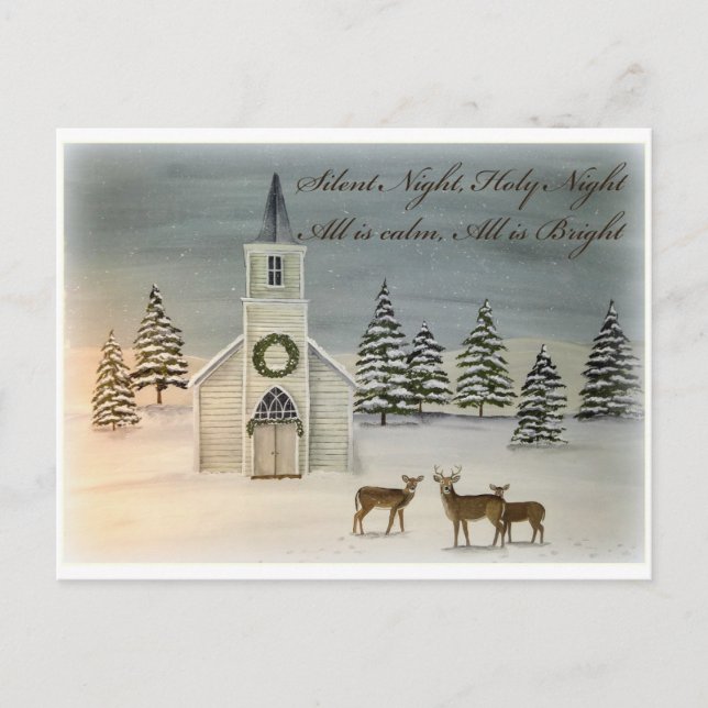 Silent Night Christmas Postcard (Front)