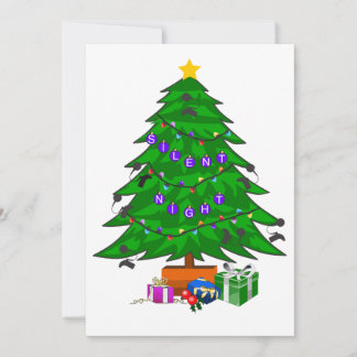 Silent Night Christmas Tree Card