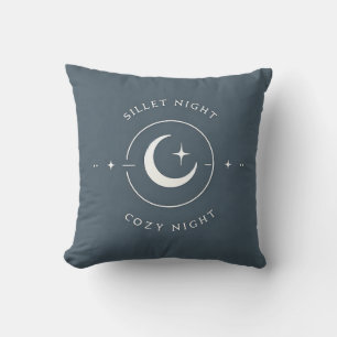 Silent Night Cozy Night Moon Stars Decorative Throw Pillow