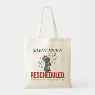 Silent Night Frenchie Funny Holiday Tote Bag