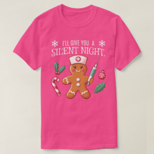 Silent Night Funny Christmas Nurse Anesthetist T-Shirt