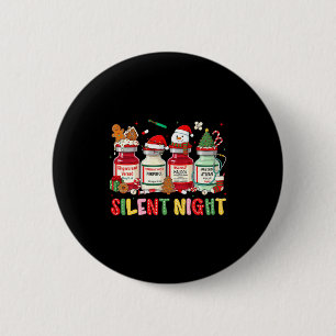 Silent Night Funny Nurse Christmas Design Long Sle Button