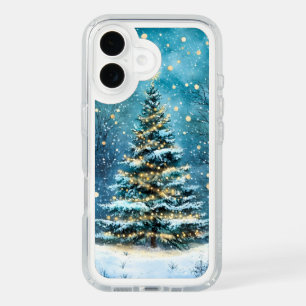 Silent Night Glow Bright Christmas Forest Tree iPhone 16 Case