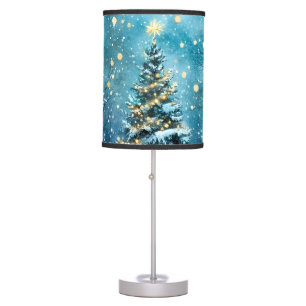 Silent Night Glow Bright Christmas Forest Tree Table Lamp