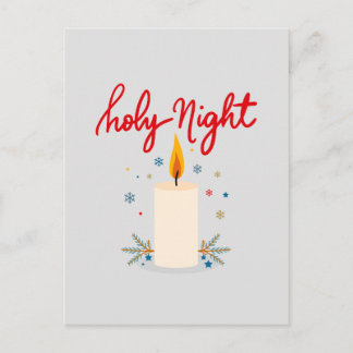 Silent night, glowing bright. postcard