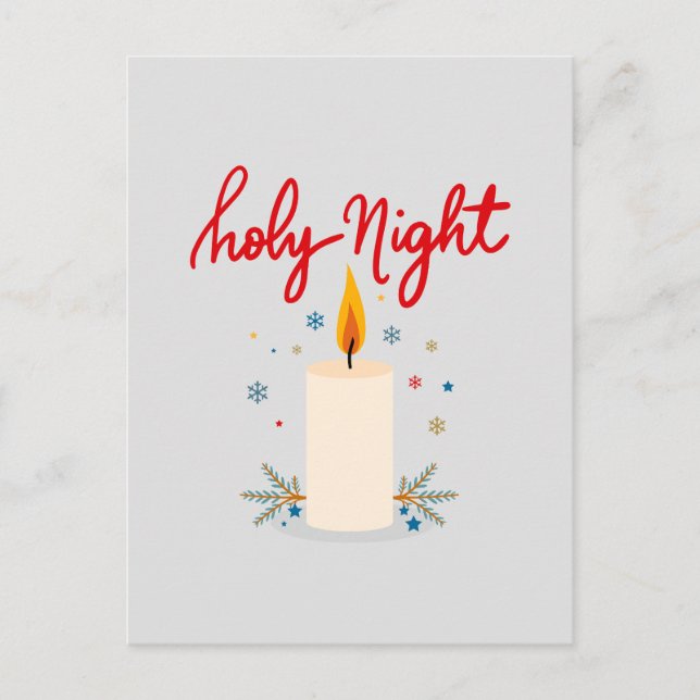 Silent night, glowing bright. postcard (Front)
