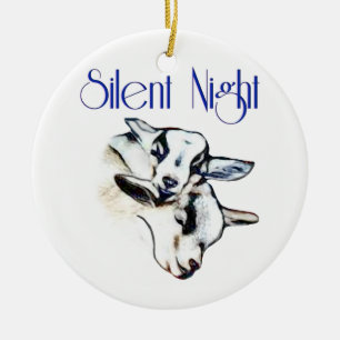 Silent Night Goat Christmas Ornament