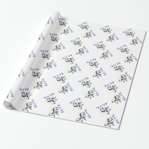 Silent Night Goat Christmas Wrapping Paper