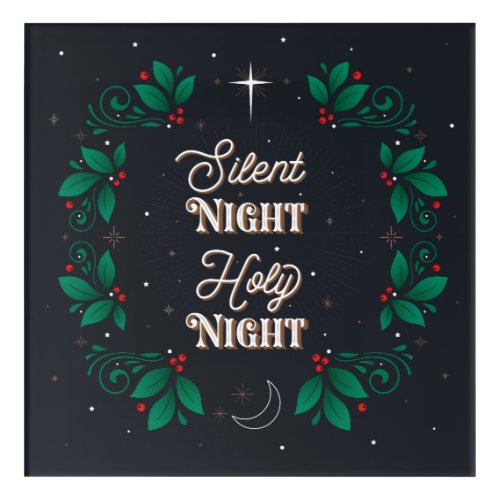 Silent Night Holy Night Acrylic Wall Art 12x12