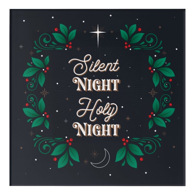 Silent Night, Holy Night Acrylic Wall Art 12x12 (Front)
