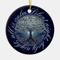 Silent Night Holy Night All Is Calm Ceramic Ornament