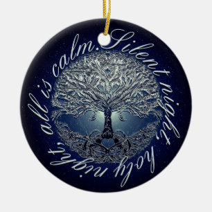 Silent Night Holy Night All Is Calm Ceramic Ornament