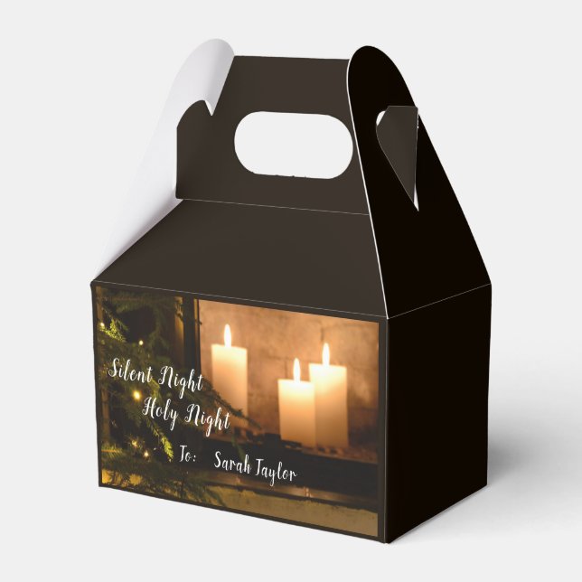 "Silent Night Holy Night" Beloved Christmas Carol Favor Boxes (Front Side)