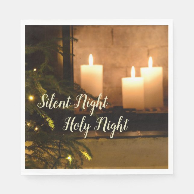 "Silent Night Holy Night" Beloved Christmas Carol Napkins (Front)