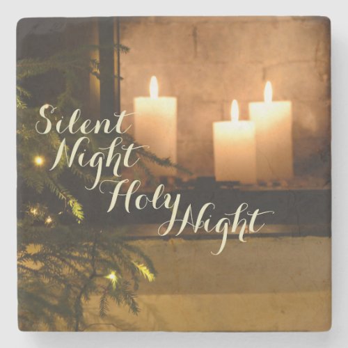 Silent Night Holy Night Beloved Christmas Carol Stone Coaster