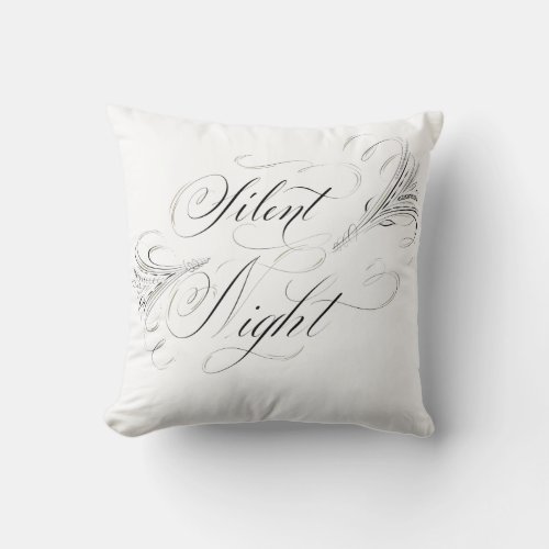 Silent Night Holy Night Calligraphy Pillow