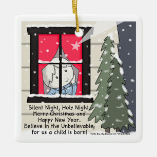 Silent Night, Holy Night Ceramic Ornament