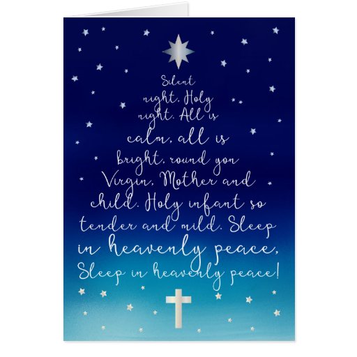 Silent Night Holy Night Christian Christmas Card | Zazzle