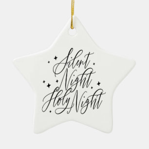 Silent Night Holy Night Christmas Star Ceramic Ornament