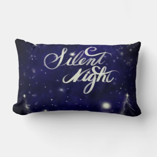 Silent night holy night _ Glistening snow scene Lumbar Pillow