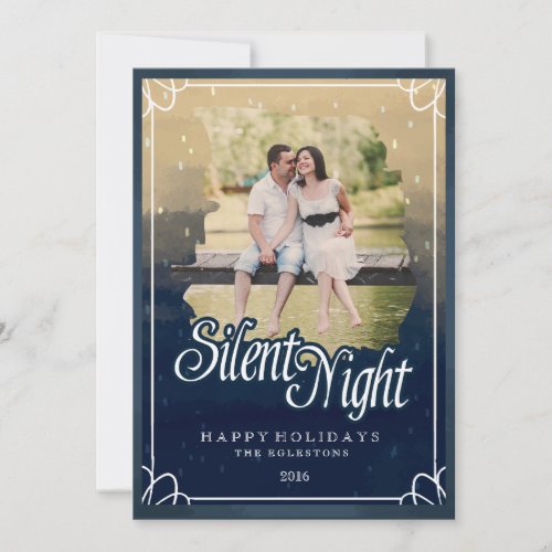 Silent Night Holy Night Holiday Photo Card