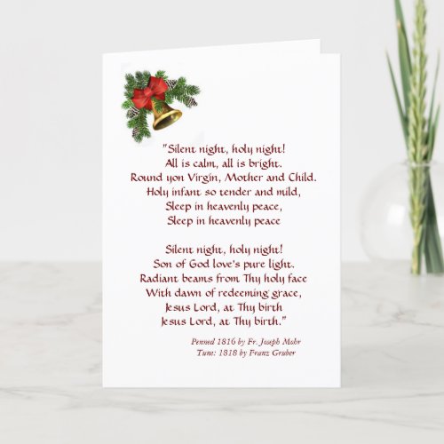 Silent Night Holy Night Hymn Christmas Card