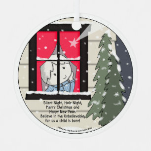 Silent Night, Holy Night Metal Ornament