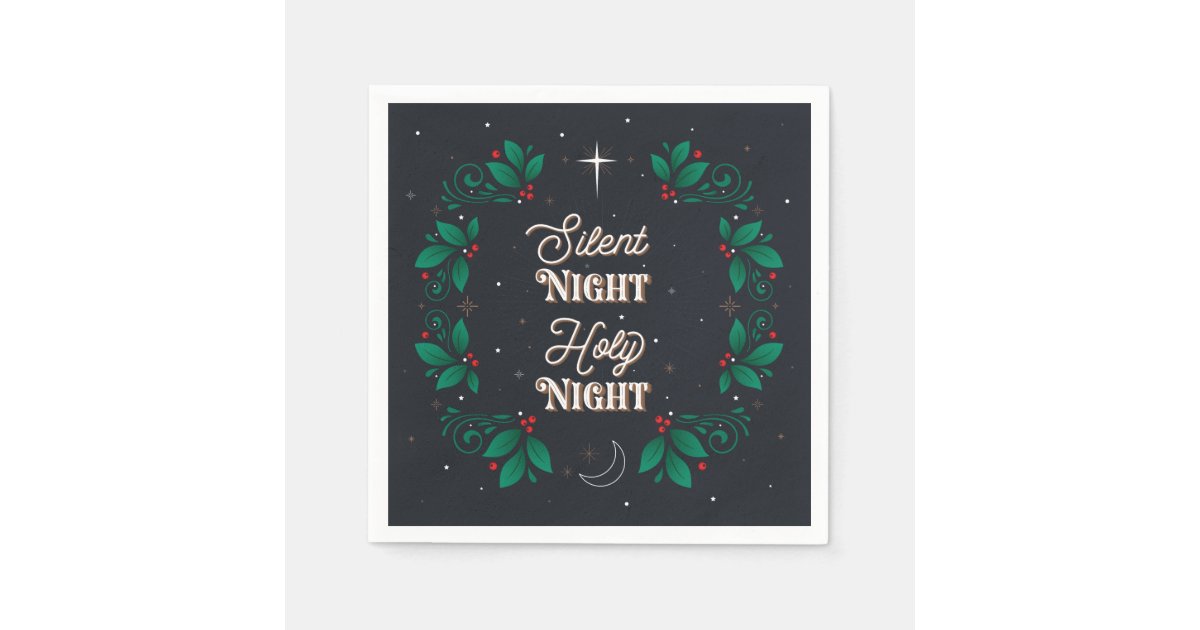 Silent Night Holy Night Party Paper Napkins Zazzle Com