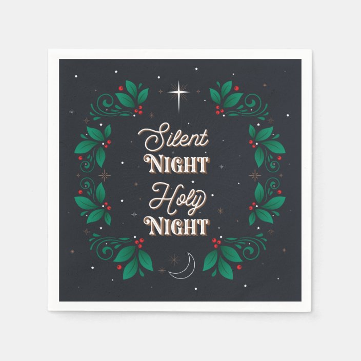 Silent Night Holy Night Party Paper Napkins Zazzle Com