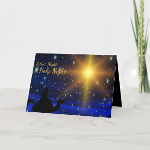 Silent Night Holy Night Personalized Christmas Holiday Card