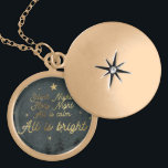 Silent night, Holy Night Round Necklace<br><div class="desc">Large Silver Plated Round Necklace</div>