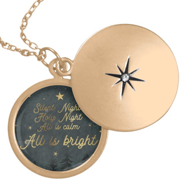 Silent night, Holy Night Round Necklace (Front)
