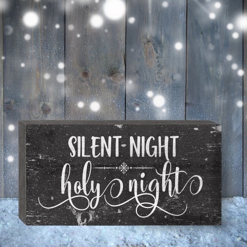 Silent Night Holy Night Rustic Christmas Wooden Box Sign
