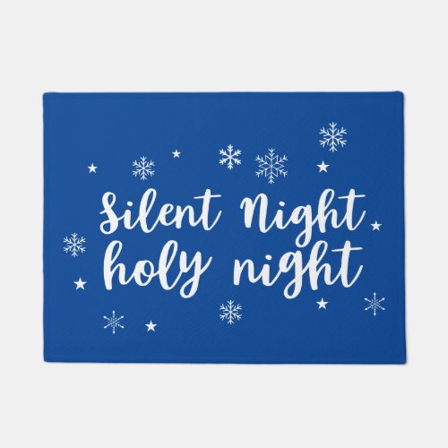 Silent Night Holy Night Snowflakes Doormat