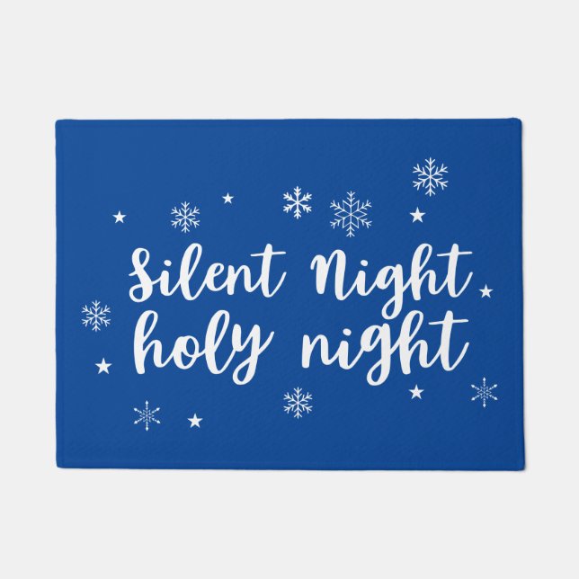 Silent Night Holy Night Snowflakes Doormat (Front)