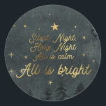 Silent Night, Holy Night Sticker<br><div class="desc">Classic Round Sticker,  Glossy,  Small,  1½ inch</div>