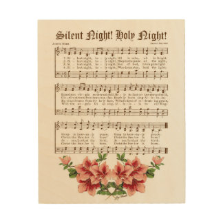 Silent Night Holy Night Wood Art Vintage Verses