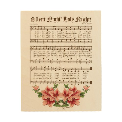 Silent Night Holy Night Wood Art Vintage Verses