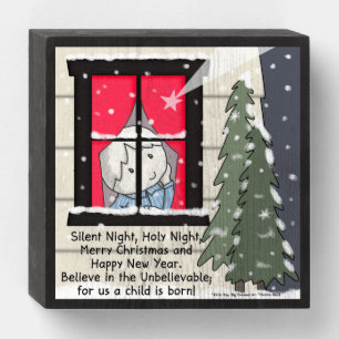 Silent Night, Holy Night Wooden Box Sign