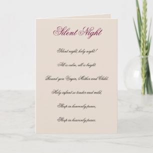 Silent Night Lyrics Christmas Card