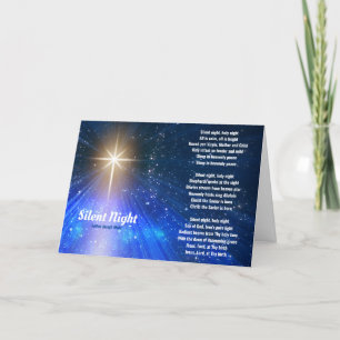 Silent Night Lyrics Christmas Holiday Card