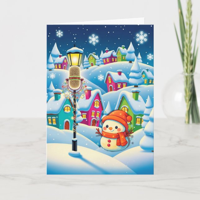 Silent Night Melody Holiday Card (Front)