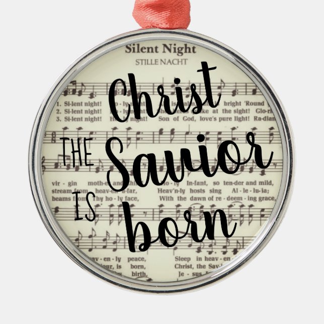 Silent Night Metal Ornament (Front)