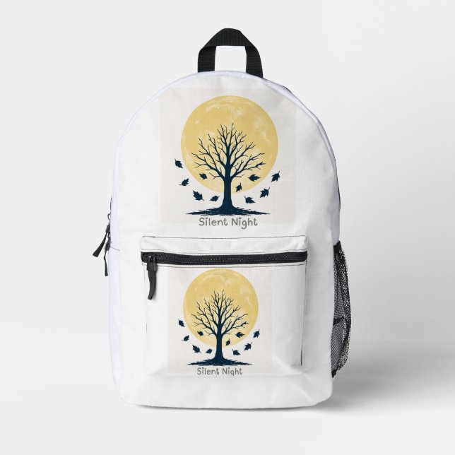 Silent Night Moonlight Tree Backpack (Front)