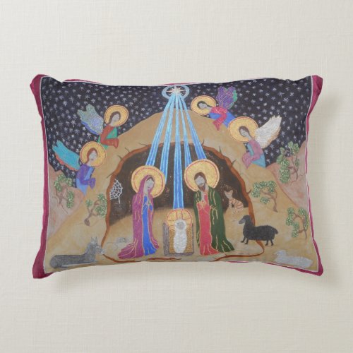 Silent Night Nativity Accent Pillow