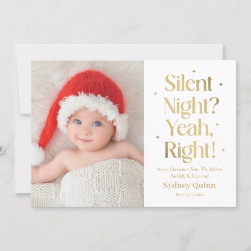 Silent Night New Baby Funny Christmas Card